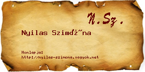 Nyilas Szimóna névjegykártya